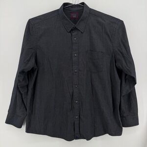 UNTUCKit Button Down Mens XXL Grey Solid Cotton Long Sleeve Pocket Hem Detail